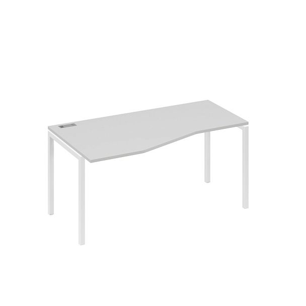 Стол эргономичный левый "Техно" на металлокаркасе DUE A4 А4 Б2 065 БП серый / металлокаркас белый - Вид 1