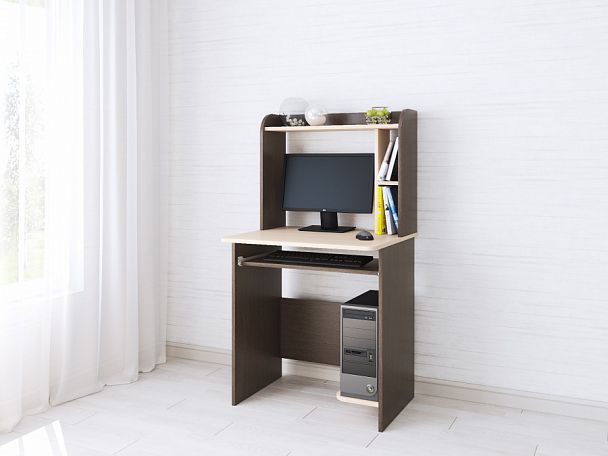 Стол компьютерный Грета-1 (1300х700х600) венге/дуб молочный - Вид 1