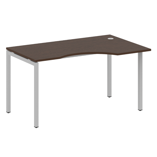 Metal System Quattro Стол криволинейный правый на П-образном м/к 40БП.СА-2 (R) Венге/Серый металл 1400*900*750 - Вид 1