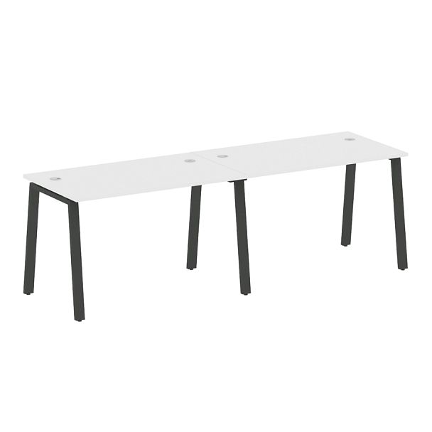 Metal System Р. ст. на 2 раб. места на А-образном м/к БА.СМ-2.2 Белый/Антрацит металл 2400*720*750 - Вид 1