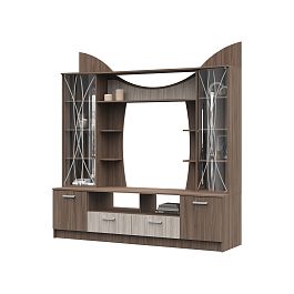 Гостиная ОЛЬБИЯ центральная секция шимо темный/шимо светлый - Фото предпросмотра