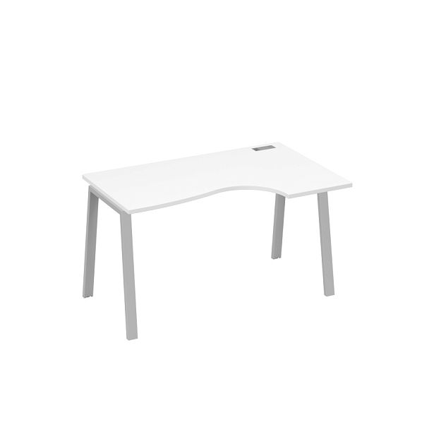 Стол эргономичный правый "Классика" на металлокаркасе TRE A4 А4 Б3 044 БП белый премиум / металлокаркас серый - Вид 1