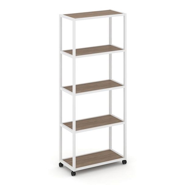 Shelf Mobile Стеллаж 5 уровней 1 секция VR.LT-STK-501.08 Дуб Аризона/Металл Белый 800*400*2000 - Вид 1