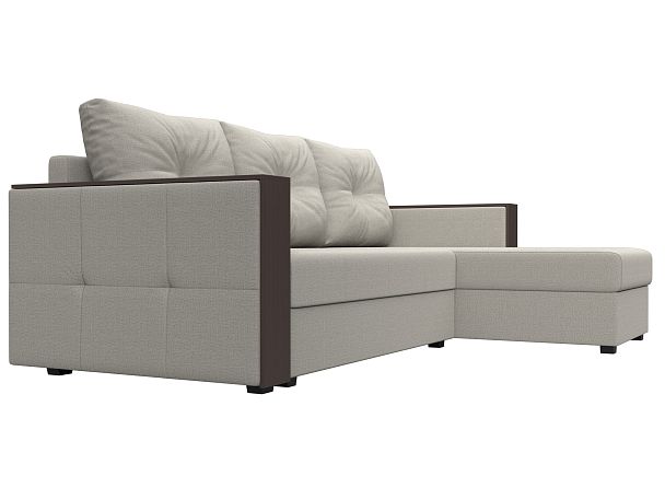 Диван угловой Валенсия Лайт правый угол Рогожка бежевый - Вид 3