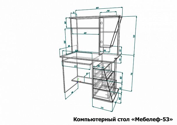 Стол компьютерный Мебелеф-53 - Вид 2