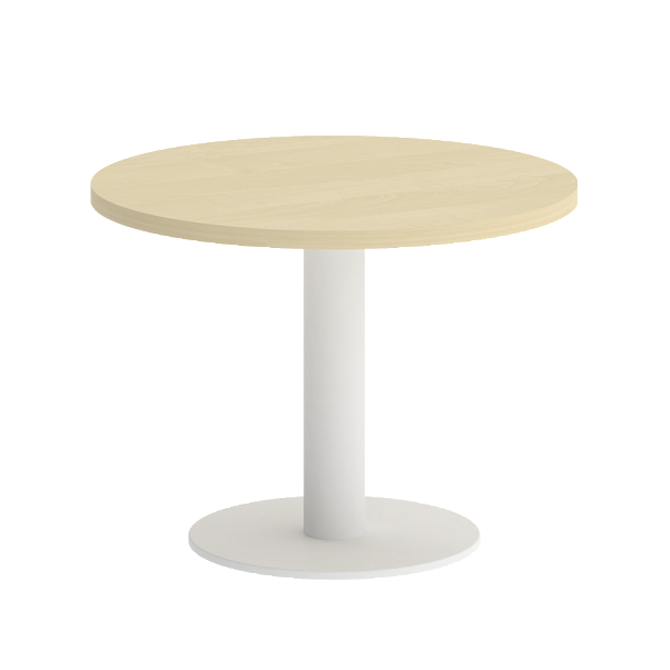 Home Office Стол журнальный круглый VR.SP-5-60.1G Клён/Белый металл 600*600*450 - Вид 1