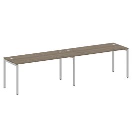 Metal System Quattro Р. ст. на 2 раб. места на П-образном м/к 40БП.СМ-2.4 Вяз/Серый металл 3200*720*750 - Фото предпросмотра