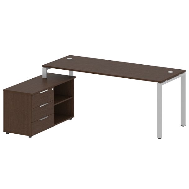 Metal System Р. ст. с тумбой на П-образном м/к БП.РС-СТС-2.5 (L) Венге/Серый металл 1900*1520*750 - Вид 1