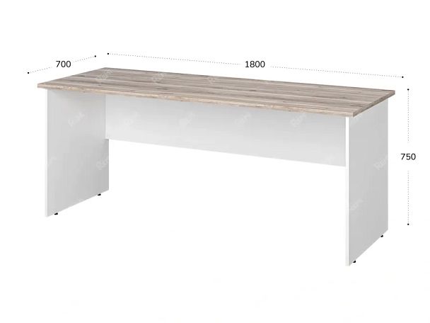 TANDEM RTD029-180-MA Стол прямоугольный ун-й 1800х700х750 Дуб Маувелла/Белый - Вид 2