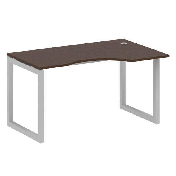 Metal System Quattro Стол криволинейный правый на О-образном м/к 50БО.СА-2 (R) Венге/Серый металл 1400*900*750 - Вид 1