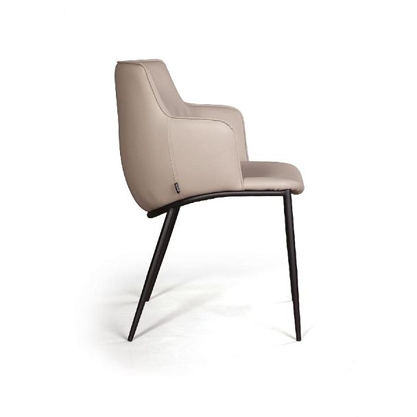 Стул с подлокотниками Sofia, иск.кожа soft-touch, серый - Вид 6