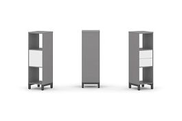 Стайл Проджект Набор стеллажа одностороннего, 3 яруса SN.NS-311 Серый Пепел/Белый/Металл Антрацит 38 - Фото предпросмотра