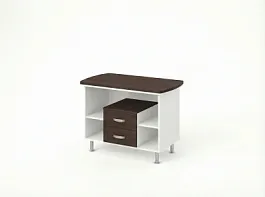 BRL RB074-120x60 Тумба сервисная на цокольных опорах 1200х600х760 Венге/Белый - Фото предпросмотра