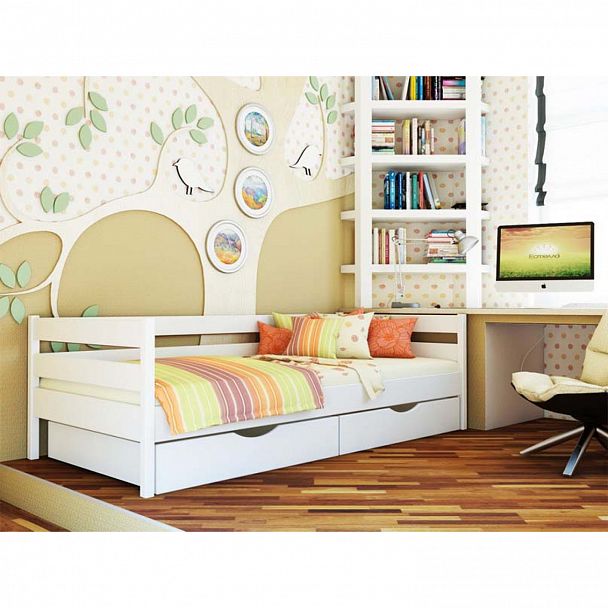 Кровать "Нота с ящиком" сосна - Вид 1