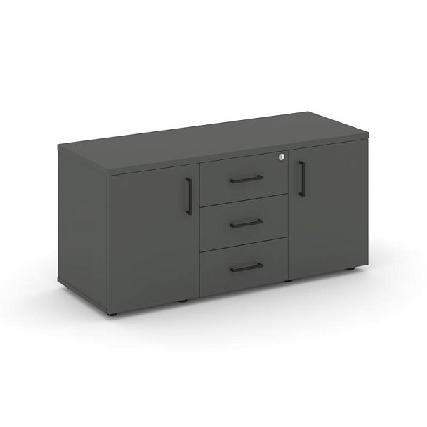 Стайл Проджект Тумба для оргтехники/сервисная SN.TS-002 Антрацит/Черный Ручки 1206*460*576 - Вид 1