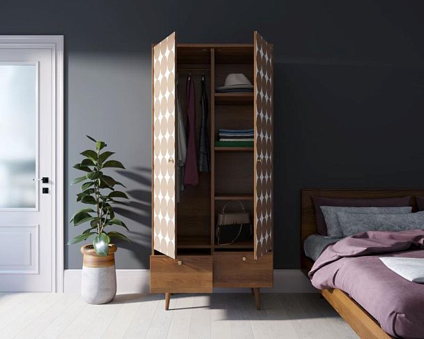 Шкаф двухстворчатый Berber принт 17 арт BB16/Print_17 - Вид 2