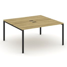 Concept Рабочая станция на 2 места CN.DRS-004 Дуб Винченцо/Металл Черный 1580*1480*750 - Фото предпросмотра