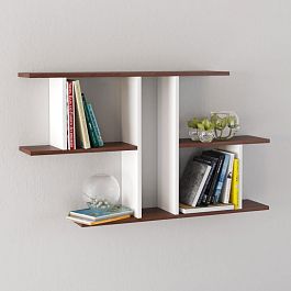 Полка навесная ПН-4 (1050*600*180) орех донской/белый - Фото предпросмотра