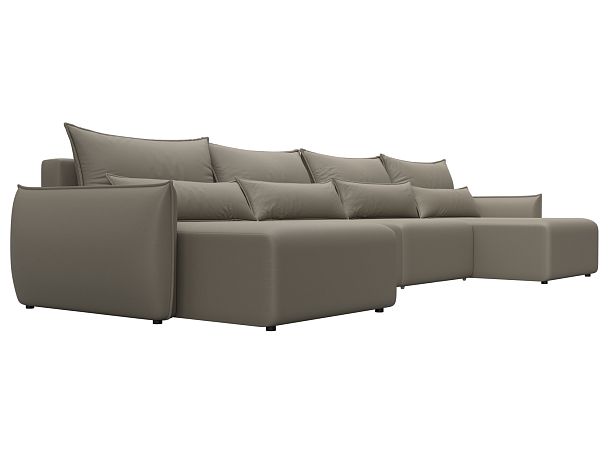 Диван П-образный Лига-051 НПБ Лонг Экокожа бежевый - Вид 3