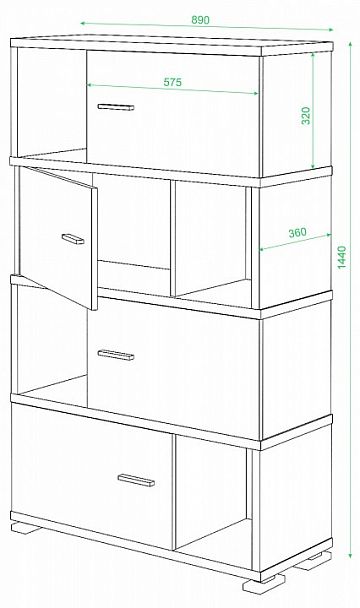 Тумба комбинированная СБ-30/4 Карамель/Шамони - Вид 2