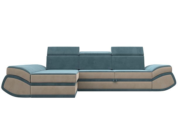 Диван угловой Лига-032 левый угол Велюр бирюзовый - Вид 2