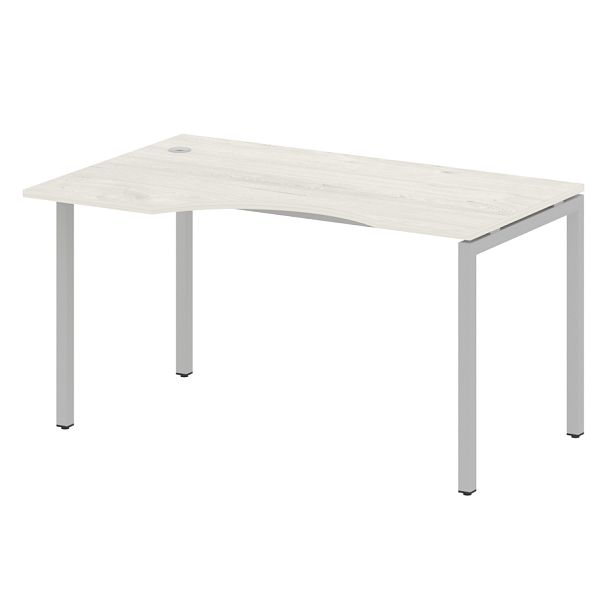Metal System Quattro Стол криволинейный левый на П-образном м/к 40БП.СА-2 (L) Дуб наварра/Серый металл 1400*900*750 - Вид 1