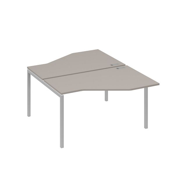 Рабочая станция (2х140) со столами Техно каркас DUE A4 А4 Б2 187 БП мокко премиум / металлокаркас серый - Вид 1