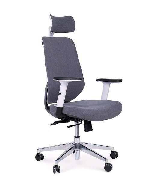 Кресло офисное / Имидж gray 2 / YS-0817H(FYR+FYR)W/ белый пластик / серая ткань "Кресла для руководителей"  ТК-001035000560 серый - Вид 1
