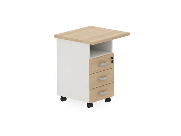 БЕРЛИН / BERLIN Тумба приставная левая 650х580х740 Акация/Белый - Вид 1