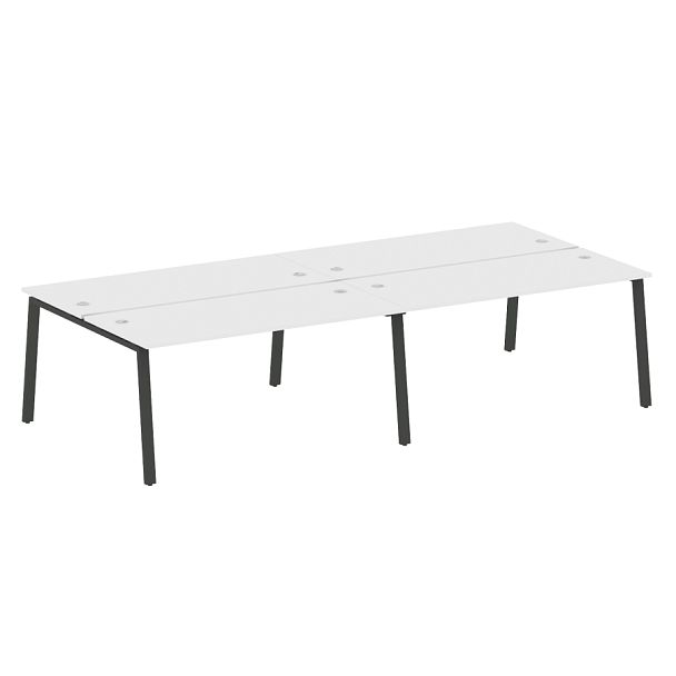 Metal System Р. ст. на 4 раб. места на А-образном м/к БА.СМ-4.4 Белый/Антрацит металл 3200*1475*750 - Вид 1