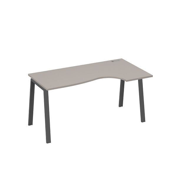 Стол эргономичный правый "Классика" на металлокаркасе TRE A4 А4 Б3 046 БП мокко премиум / металлокаркас антрацит - Вид 1
