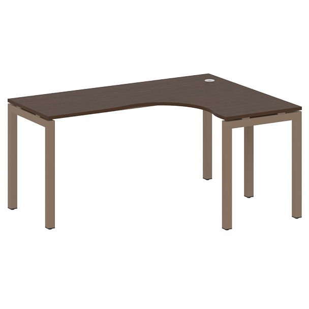 Metal System Quattro Стол криволинейный правый на П-образном м/к 50БП.СА-4 (R) Венге/Мокко металл 1600*1200*750 - Вид 1