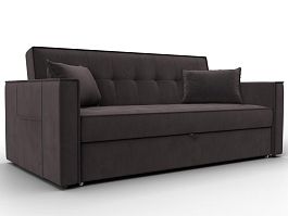 Диван прямой Лига-104 (160) Велюр коричневый - Фото предпросмотра