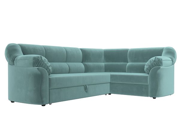 Диван угловой Карнелла правый (полностью Велюр бирюзовый) - Вид 3