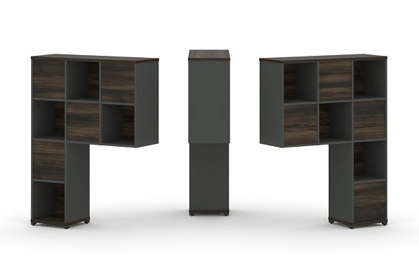 Concept Надставка высокая CN.DNV-001 Дуб Мали/Антрацит/Металл Антрацит 1099*350*1486 - Вид 1