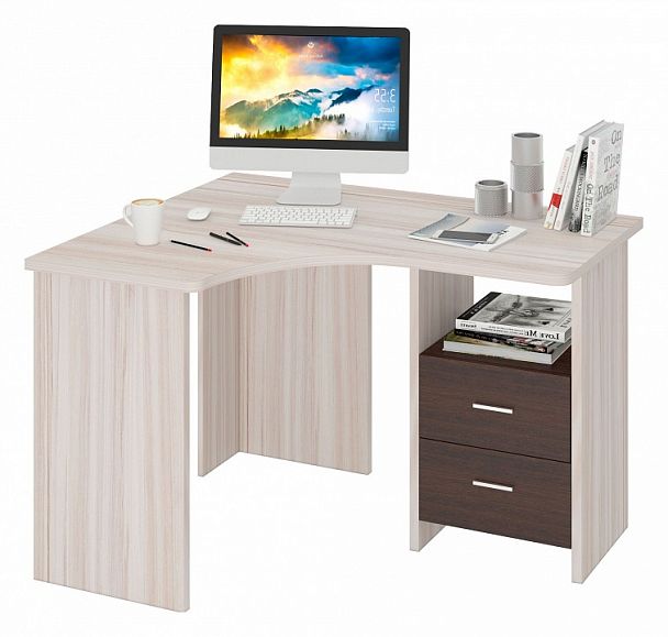 Стол письменный Домино Лайт СКЛ-Угл 120 Венге/Карамель правый - Вид 2