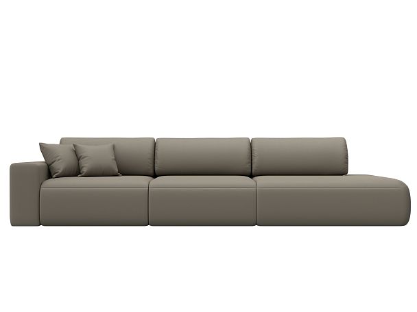 Диван прямой Лига-036 НПБ Модерн Лонг подлокотник слева Экокожа бежевый - Вид 2