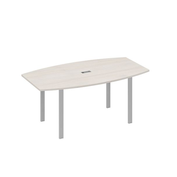 Стол фигурный 180 с металлокаркасом UNO A4 А4 Б1 112 БП дуб / металлокаркас серый - Вид 1