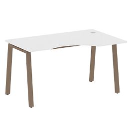 Metal System Стол криволинейный правый на А-образном м/к БА.СА-2 (R) Белый/Мокко металл 1400*900*750 - Фото предпросмотра