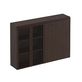 Шкаф средний комбинированный со стеклом закрытый Mark-II МК 322-2 дуб валенсия - Фото предпросмотра