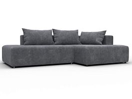Диван угловой Лига-103 НПБ угол правый Велюр серый - Фото предпросмотра