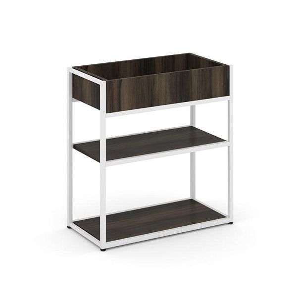 Rift Стеллаж Металл Антрацитический низкий приставной RF.STM-013 Дуб Мали/Металл Белый 796*350*750 - Вид 1