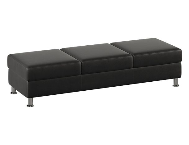 Пуф Everprof Monro трехместный Экокожа Черный - Вид 1