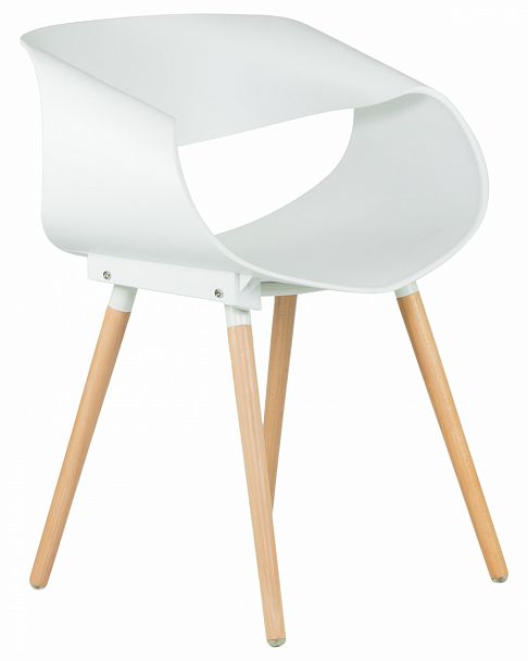Стул обеденный DOBRIN ALIEN (ножки светлый бук, цвет белый (W-02)) - Вид 1