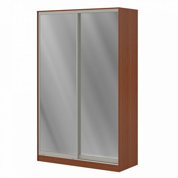 Шкаф купе 1,5 м с двумя зеркальными дверями "Система-M" ПК-ШК-КМШ240х150СЗ2-В1-35 миланский орех светлый - Вид 1