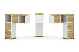 Concept Надставка низкая CN.DNN-003 Дуб Винченцо/Белый Бриллиант/Металл Черный 1099*365*1130 - Фото предпросмотра