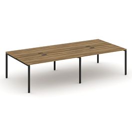 Concept Рабочая станция на 4 места CN.DRS-008 Сандал Янтарный/Металл Черный 3160*1480*750 - Фото предпросмотра