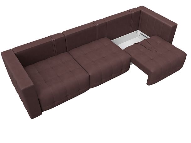 Диван прямой Лига-052 НПБ Лонг Замша бордовый - Вид 7