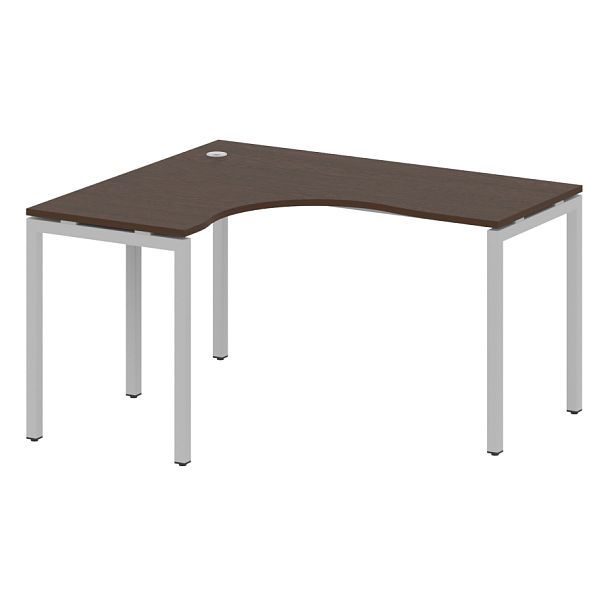 Metal System Quattro Стол криволинейный левый на П-образном м/к 40БП.СА-3 (L) Венге/Серый металл 1400*1200*750 - Вид 1
