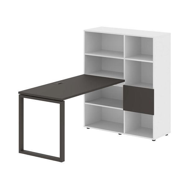 Стол-стеллаж EQRST 1113 Мокко/Мокко/Белый 1790х1120х1355 EDIS - Вид 1